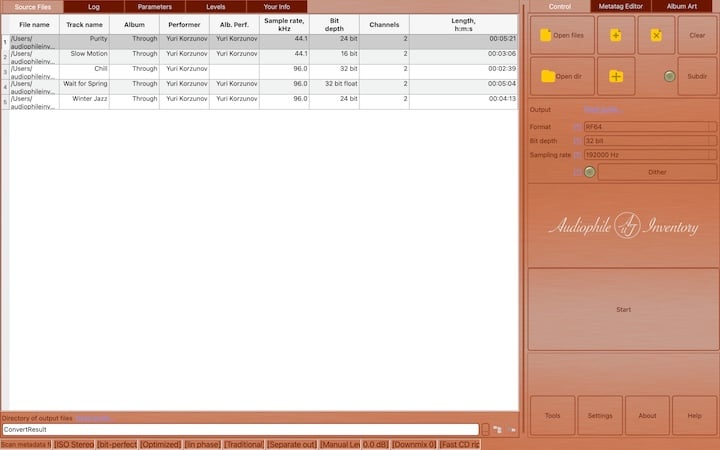 AuI ConverteR is an RF64 converter audio