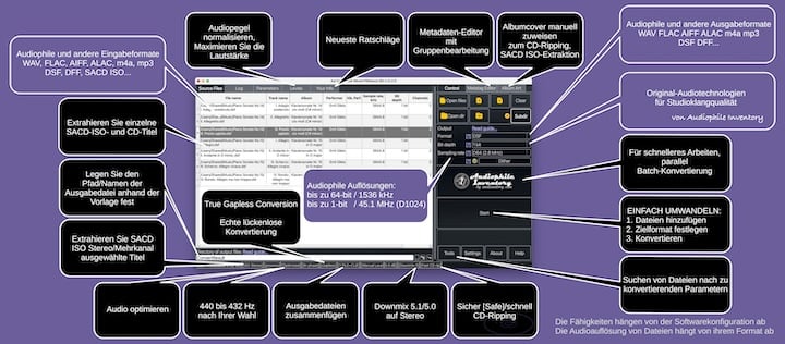 AuI Converter Software zur Konvertierung von Audiodateiformaten in Studioqualität