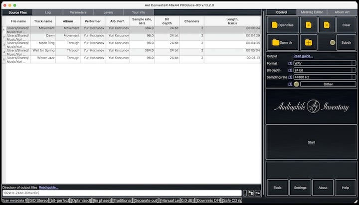 AuI ConverteR 48x44. Graphical user interface