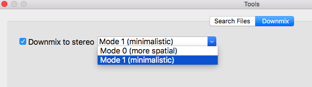 5.1 downmix to stereo: Settings