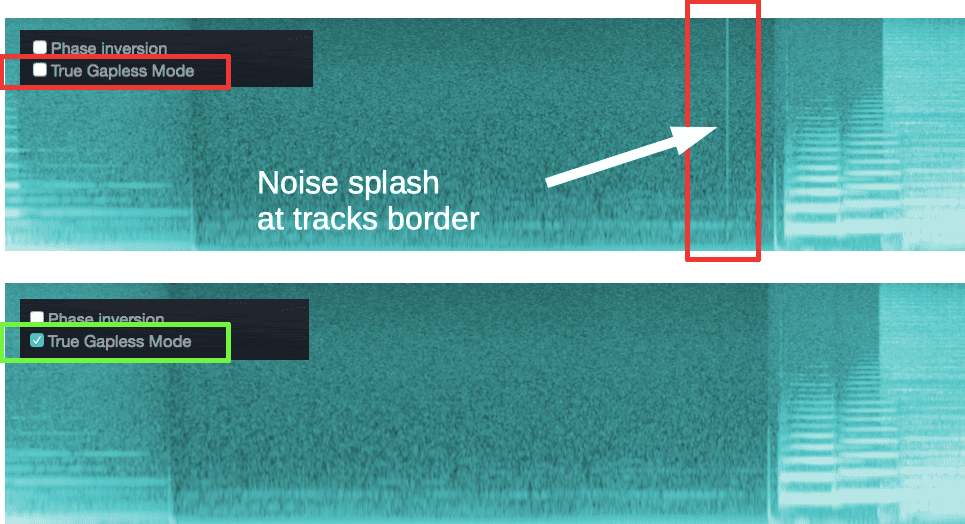 True gapless conversion spectrum