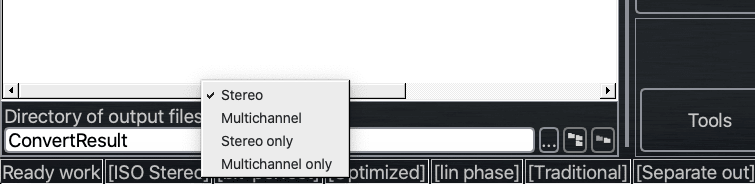 Quick set stereo track ISO extracting